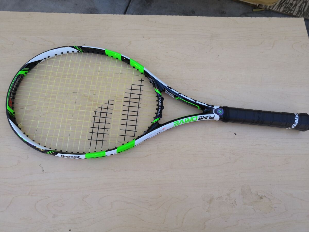 New Babolat Pure drive Wimbledon model 100 head 4 1/4 grip New Babolat Pure drive Wimbledon model 100 head 4 1/4 grip