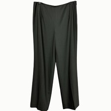 Talbots Gray Wide Leg Dress Work Trousers Women  s 12 Italian Wool Blend