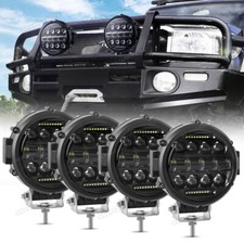 4x 210W 7 inch LED Work Light Pods Spot Driving Fog Light Off Road SUV Truck ATV