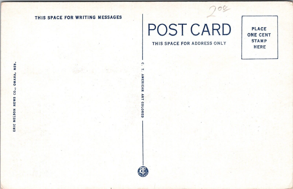 Postcard Farnam Street Looking West First National Bank Omaha Nebraska