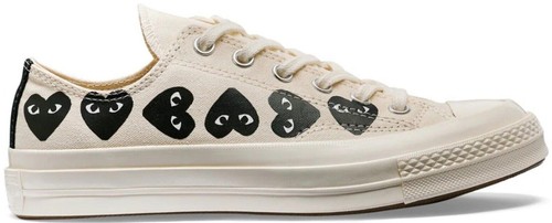 COMME DES GARCONS CDG PLAY CONVERSE WHITE LOW MULTI BLACK HEART AZ