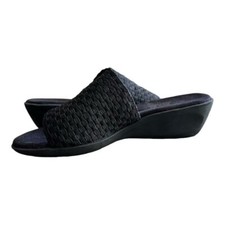 Aerosoles Cake Badder Wedge Sandals Women's Size 7 Slide Slip-On Comfort Black