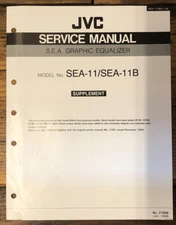 JVC SEA-11 SEA-11B Equalizer Supp. Service Manual *Original*