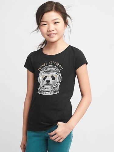 NWT GAP Kids Girls Future Astronaut Embellished Black Tee Shirt Glitter XS 4 5 - Picture 1 of 1