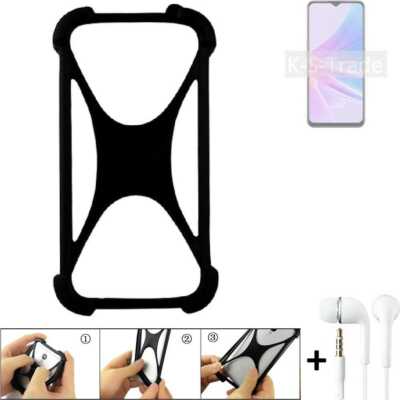 Schutzring für Oppo A78 5G Silikoncase + headphones Softcase Bumper Schutz Hül