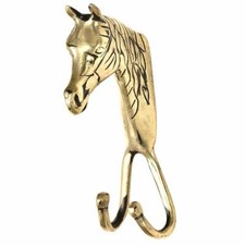 Image of New Handmade Brass Zebra Head Wall Hooks Hangers Holders 15.75 cm, Golden, 1 Pc