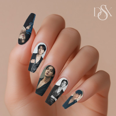 Seok Jin BTS Nail Decals Water Transfer Nail Wraps K-pop Nail Art