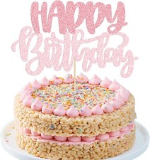 1Pcs Happy Birthday Cake Topper Glitter Cake Pick for Celebrating Anniversary