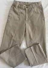 Nautica Boys Beige Chino Pants Twill Regular Fit 27" Inseam School Pockets