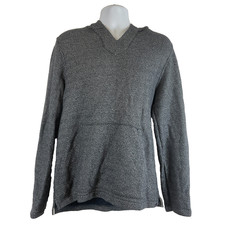 Faherty Men's Pullover Hoodie L Blue White Pattern Long Sleeve Kangaroo Pocket