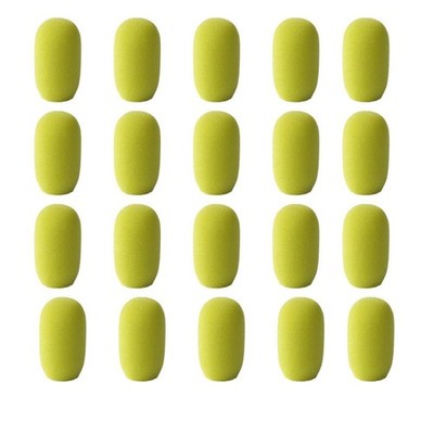 SupremeFit  Headset Mic NEON GREEN Foam Windscreens - SMALL - 20-PAK CLOSEOUT