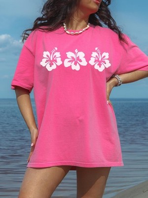 Hibiscus Shirt  Comfort Colors Preppy Summer Tshirt For Teens  Hawaii Aloha
