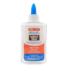 BAZIC Products Washable Clear School Glue 5 1-Pack, 1-count (147mL/bottle) 