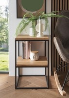 Nachttisch 40X60Cm Massivholz Wildeiche Stahl Schwarz NEU Ovp!!!