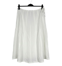 VTG TALBOTS White IRISH LINEN Darts ZIPPER  TIE SIDE Midi FIT  FLARE SKIRT 12