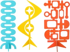 3 Pcs Mid Century Modern Table Decor Atomic Bulb Atomic Stars Geometric Shapes A