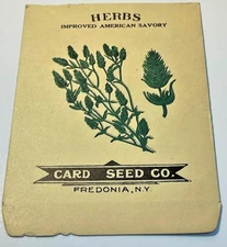 2627.2 ~ 1930’s Vintage Savory Herbs Seed ~ Card Seed Co - Fredonia N.Y. NOS!