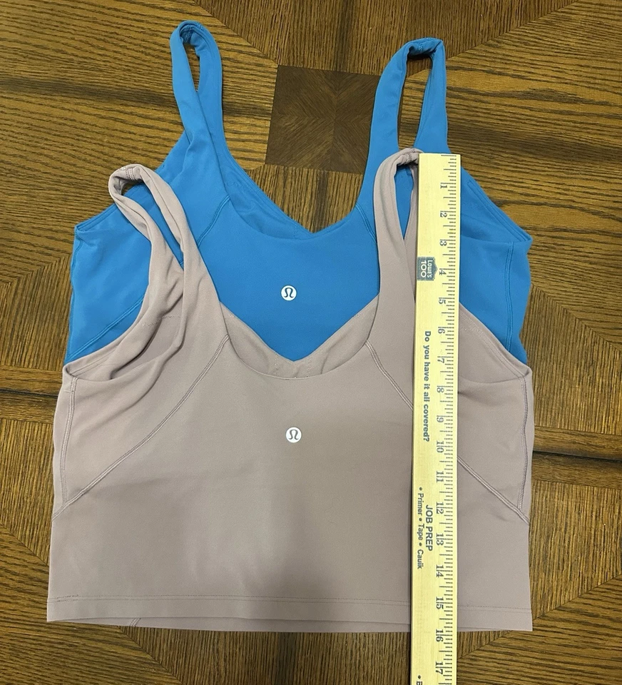 Camiseta sin mangas Lululemon Athletica talla 12 Align púrpura eléctrica azul ¡Lote de dos! ¡Nuevo! Foto 4 de 4