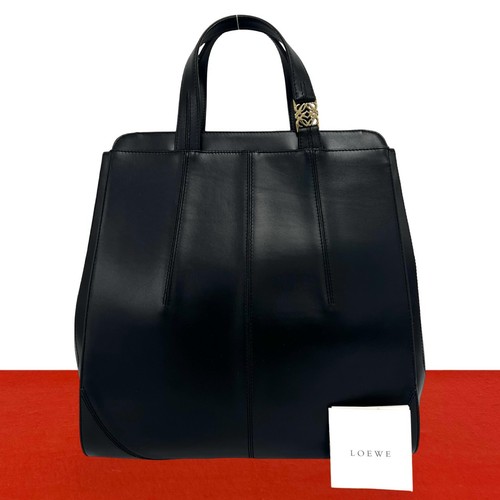 LOEWE Anagram Logo Metal Tote Bag leather black 32093