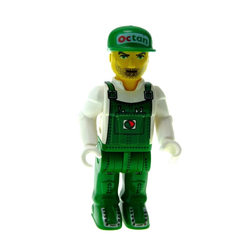 1x LEGO Figurine 4 Juniors Jack Stone Mann Gas Station Attendant Green White Cap