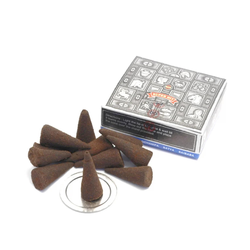 Satya Super Hit Dhoop Incense Cones – 12 Cones with Holder