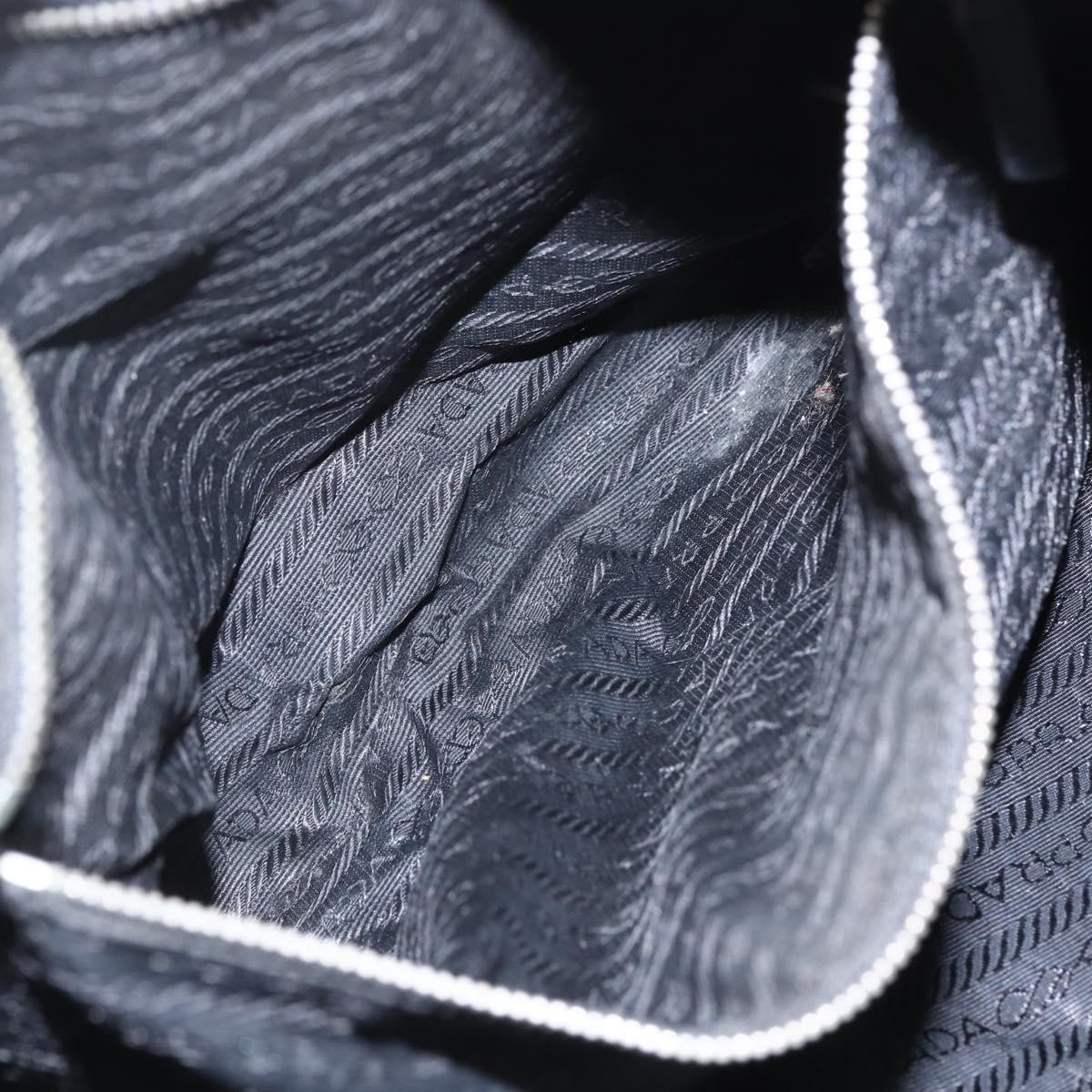 PRADA Tote Bag Nylon Black Silver Auth 157633 thumbnail 22