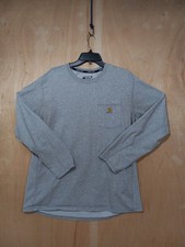 Carhartt Shirt Mens Large Gray Long Sleeve Pocket Force Relaxed Fit.