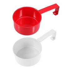  2pcs Laundry Detergent Scoops: Red and White Metal Scoop for Powder and Pet