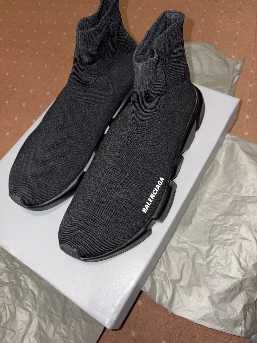 Balenciaga Speed Runners Black Sock Trainers Size UK EU 43 WORN