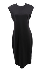 Calvin Klein Midi Sheath Dress Womens Small Black Sleeveless Stretch Career New