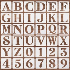 Ymapinc 36 Pcs 4 Inch Letter and Number Stencils, Reusable Plastic Alphabet S...