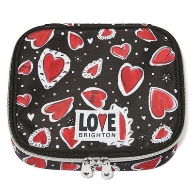 Brighton Hearts A Flutter Jewelry Case Travel Organizer Carry On Heart Black