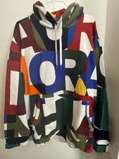 Polo Ralph Lauren Multicolor Monogram Fleece Pullover Hoodie Size 3XB