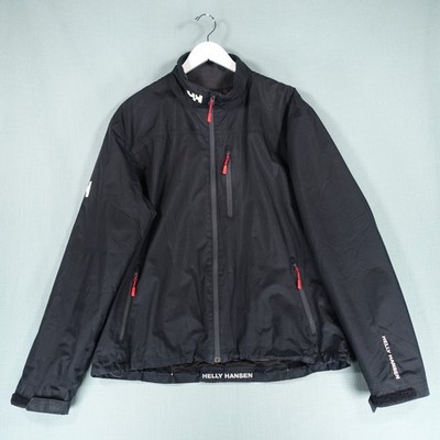 Helly Hansen Jacket Mens Extra Large Black White Sailing Full Zip Windbreaker