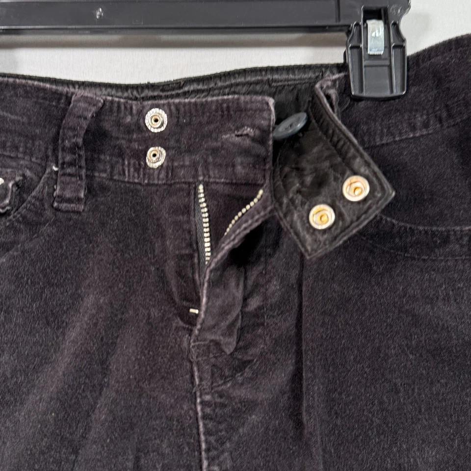 Limited Too Girl Y2K Black Corduroy Pants 12R Rhinestones Cool Snap Pockets - Image 3 of 4