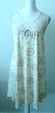 Vtg SECRETS TREASURES Women's Sleeveless Floral Nightgown Embroidery Size-XL