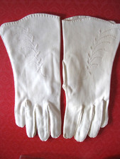 VTG 50's Womens White 9" Length Cotton Dress Gloves Size 7 Hand Sewn