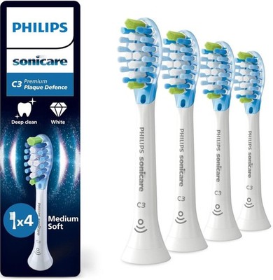 Philips Sonicare C3 Premium Plaque Defense, Ersatzbürstenköpfe, Weiß, 4er-Pack