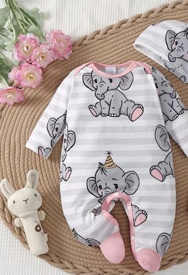 Strampler Hose Body Mütze Baby 1-3 Monat Gr 50-62 2er-Set Geschenk 