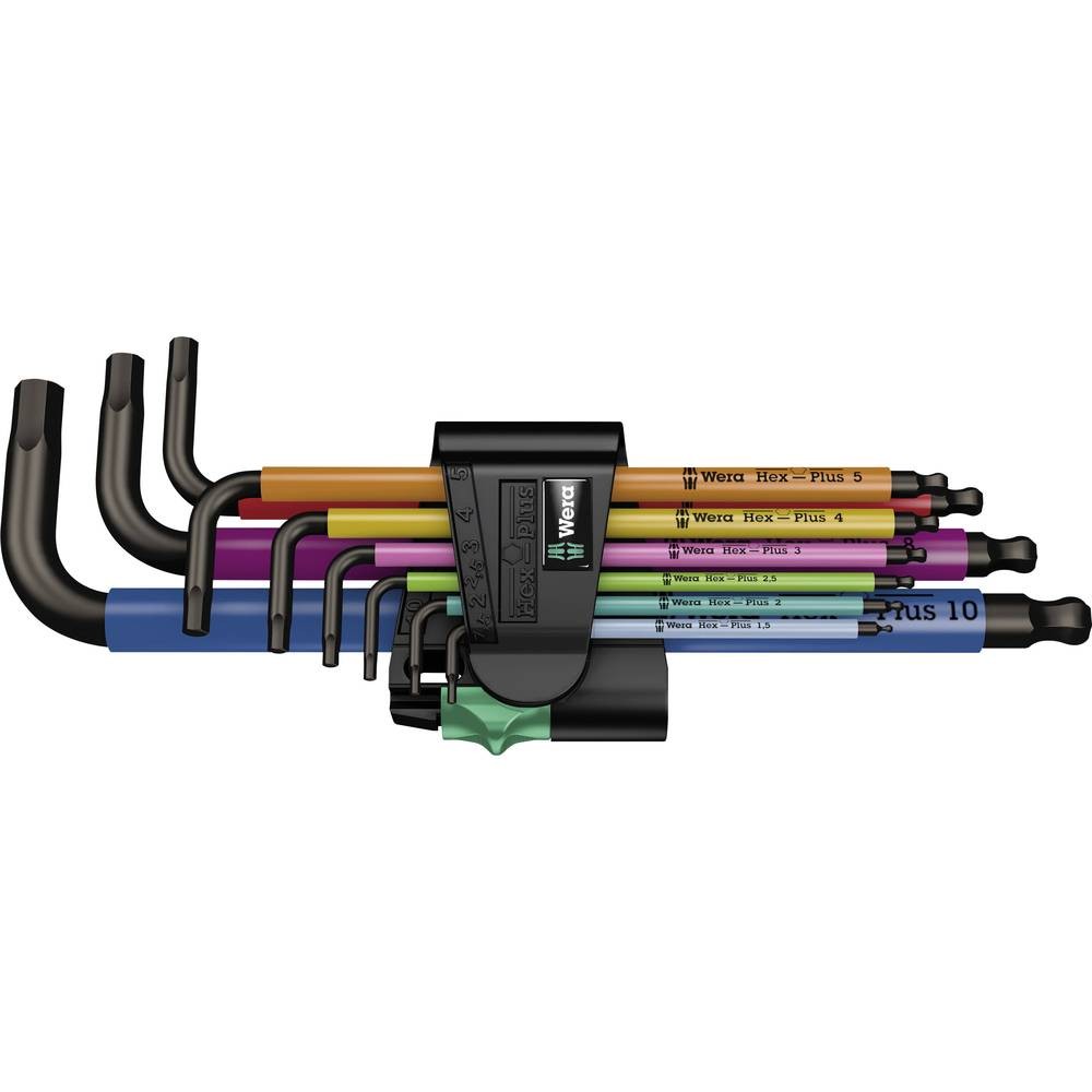 Clés mâles Wera 950 SPKL 6 pans : Kit 9 pièces avec maintien de vis