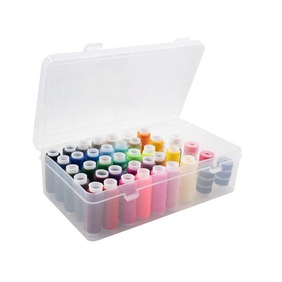 42 Slot Sewing Thread Box with 58 Types of Sewing Threads, Portable Transpare...
