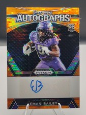 2024 Prizm Draft Picks Emani Bailey DPA-EBY Auto  Orange Pulsar 03/49 Rookie
