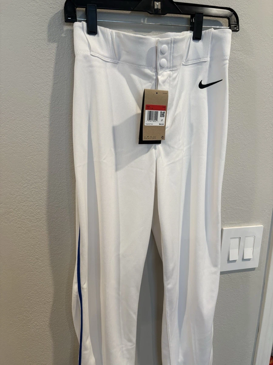 Nike Baseballhose volle Länge weiß/königsblau Paspel Jugend Größe S 8/9 neu