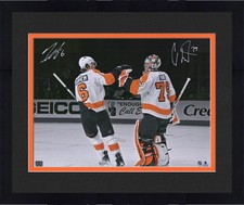 FRMD Carter Hart and Travis Sanheim Philadelphia Flyers Signed 16