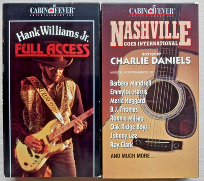 2 VHS - Hank Williams Jr. Full Access, Nashville Goes International Charlie Dani