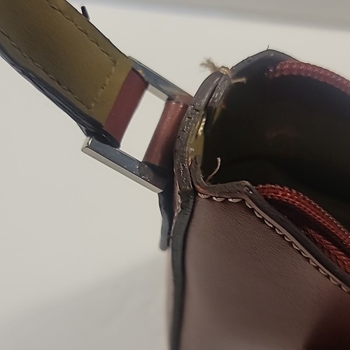 Vintage Mondani New York Brown / Burgundy, Bag Purse. New with tag. Unused. - Picture 9 of 20