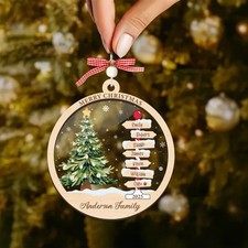 Personalized Family Name Ornament, Christmas Tree Ornament Family Names 2025