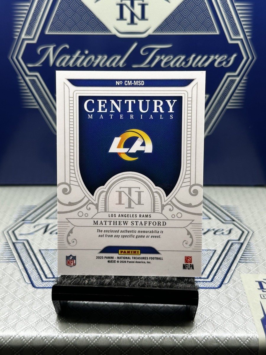 2025 National Treasures Matthew Stafford Century Materials Patch