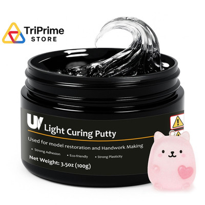 1DFAUL 100g UV Light Curing Putty, Solid Resin, Multi Purpose Adhesive Clear