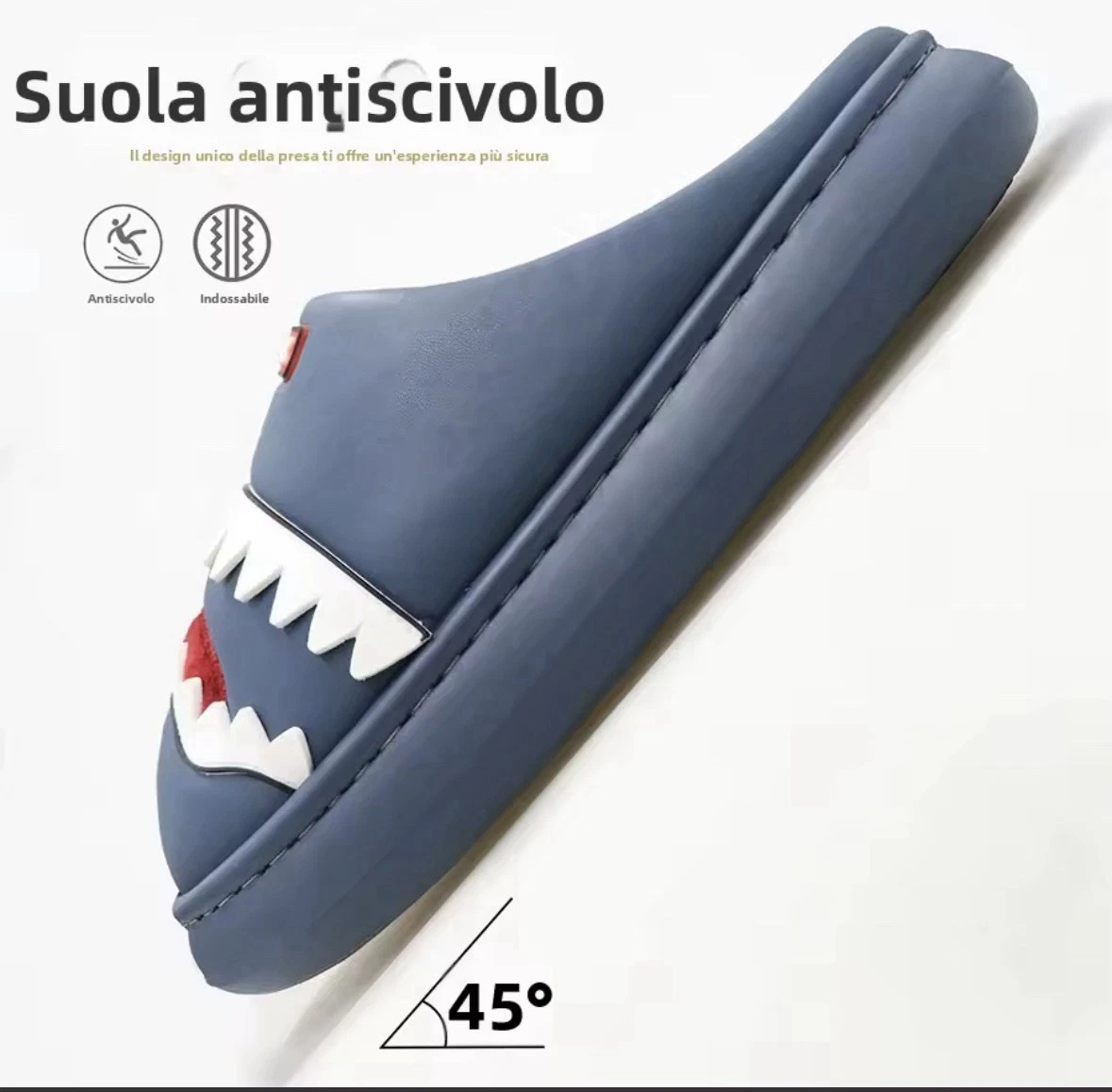 Pantofole Morbide A Forma Di Squalo Per Bambini – Taglie 33-36, Invernali In Poliestere